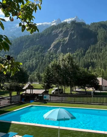 Pool with mountain view